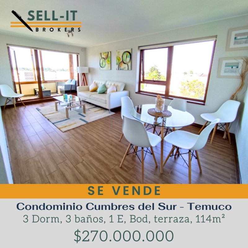 Departamento en Venta en Temuco 3 dormitorios 3 baños